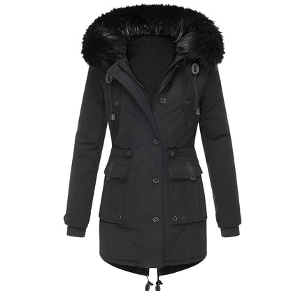Elsie - Thick coat with hood and fleece lining for women