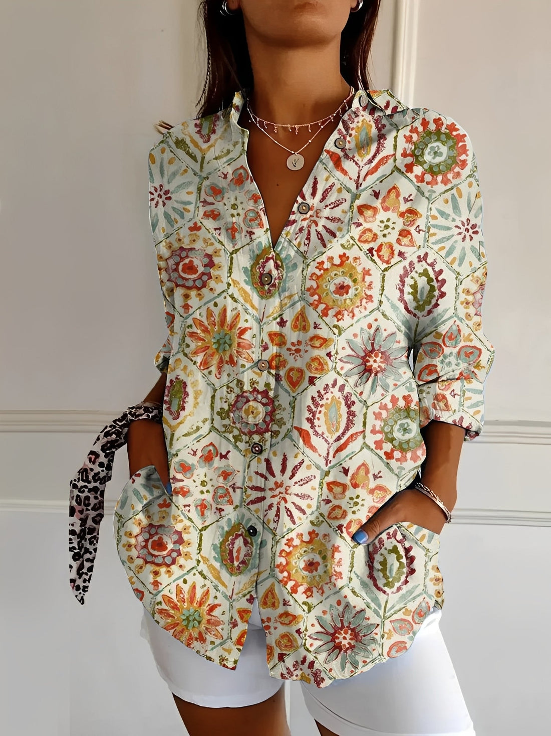 Melissa - Blouse élégante avec motif floral pour femmes