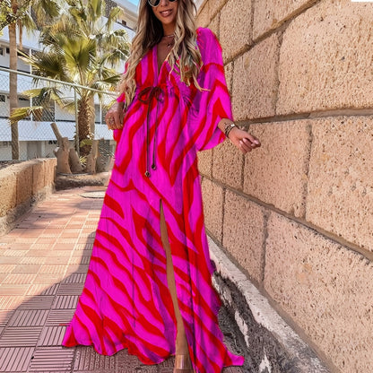 Elizabeth - Elegant long dress with uneven cut for women