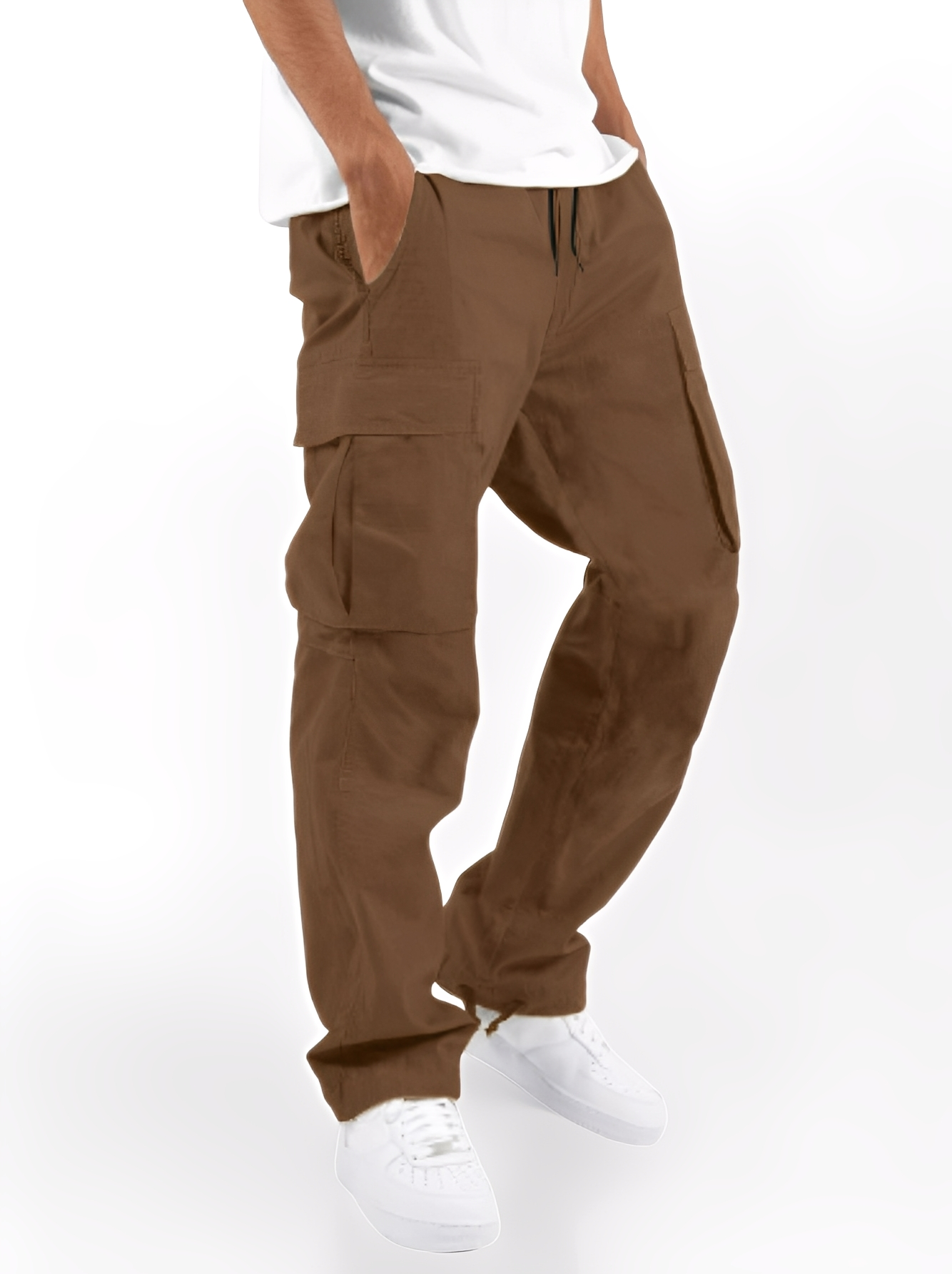 Cooper - Pantalon cargo décontracté avec cordon pour hommes