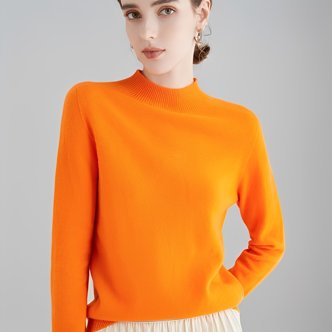 Chrystellene - Pull col roulé en cachemire douillet pour femmes