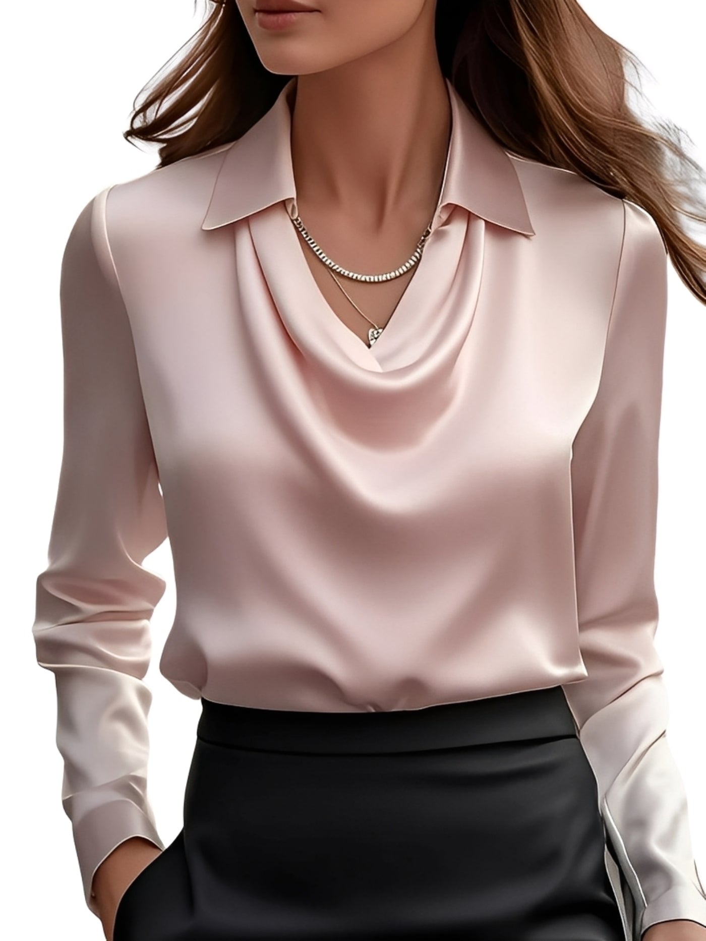 Dionne - Chemise satinée élégante pour femmes à manches longues
