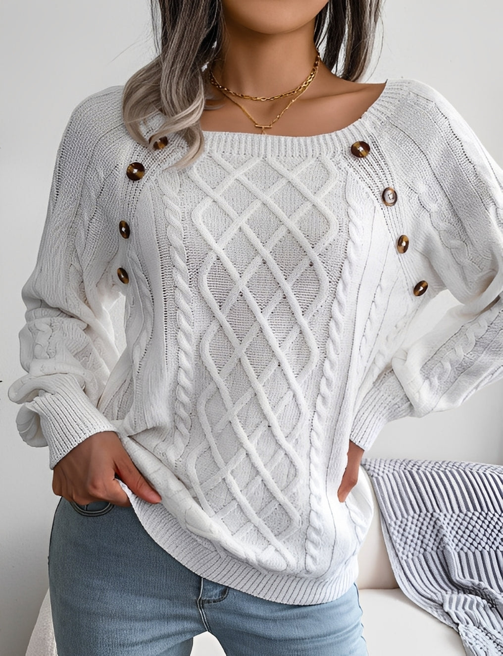 Sally - Pull élégant avec boutons pour femmes