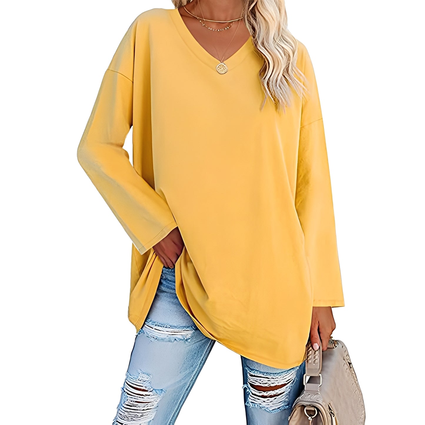 Laëtitia - Elegant loose long-sleeved blouse for women
