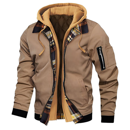 Cedric - Stylish pilot jacket with hood for men
