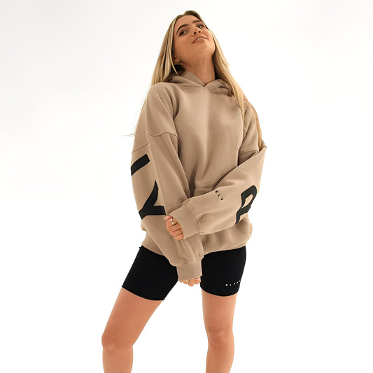 Angeline - Sweat à capuche épais imprimé tendance pour femme