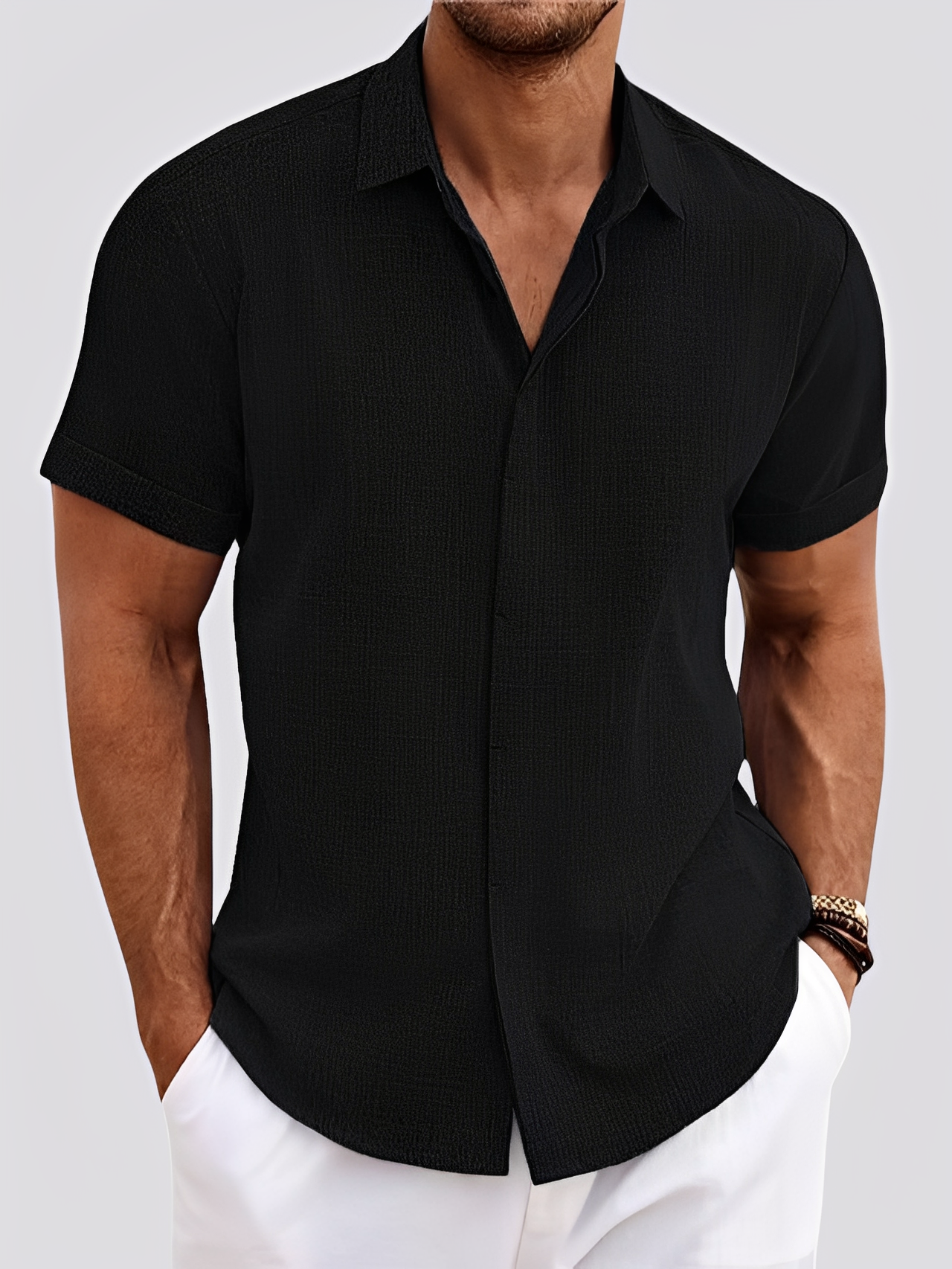 Declan - Angenehmes Hemd mit Knöpfen für Herren