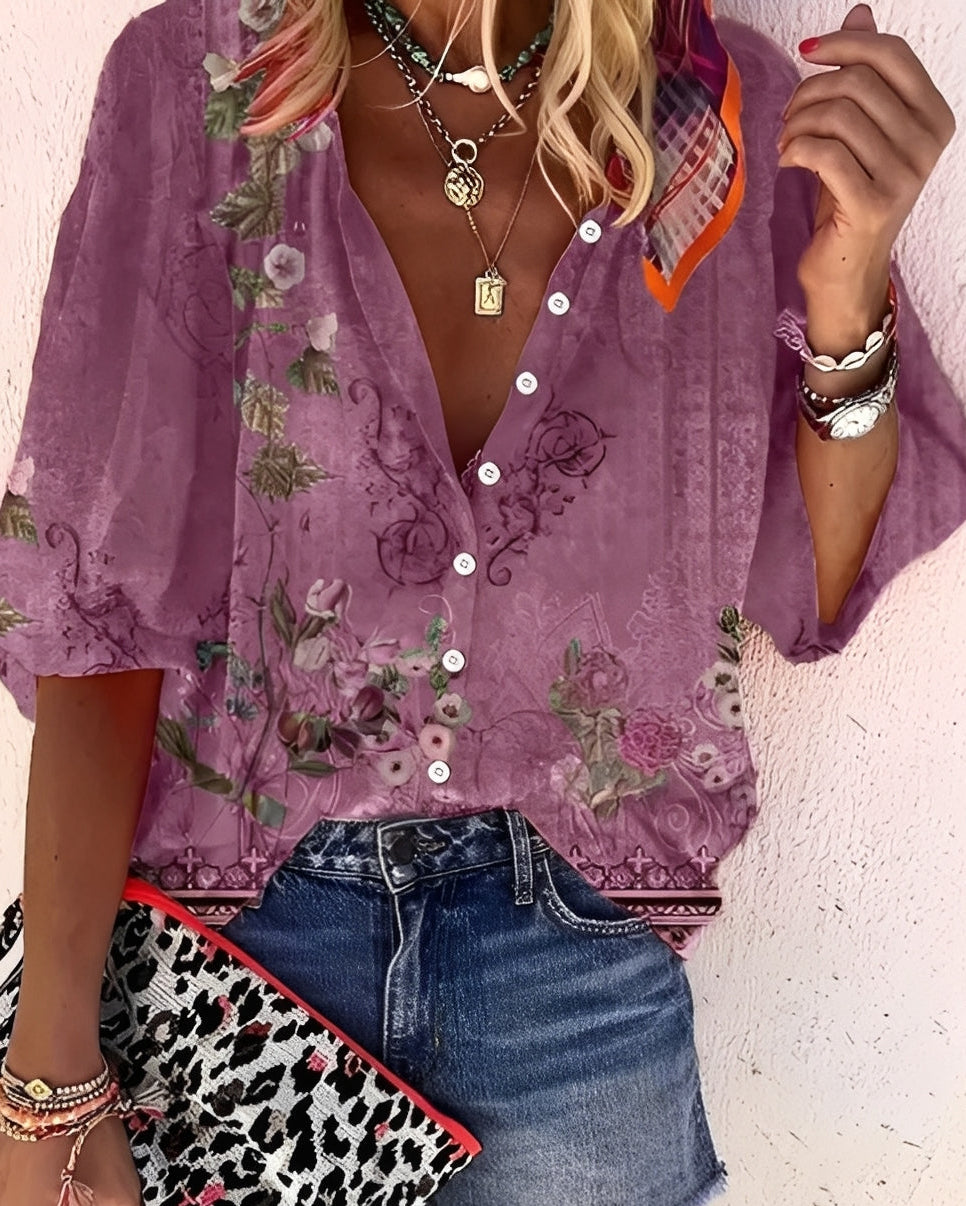 Darcie - Blouse élégante et ample avec imprimé pour femmes