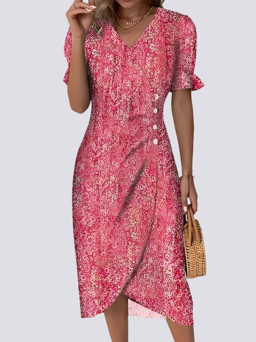 Fannie - Robe élégante à motif floral pour femmes