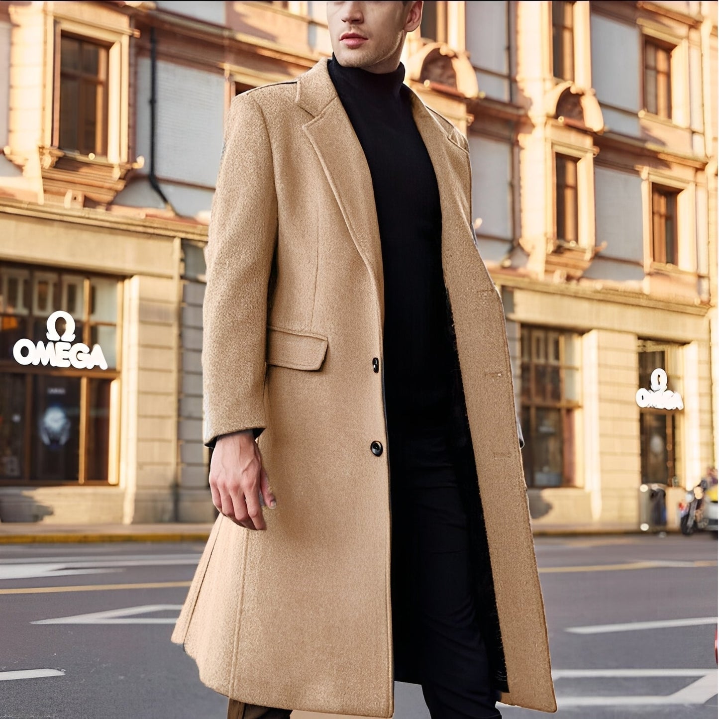 Nicholas - Long elegant wool coat for men