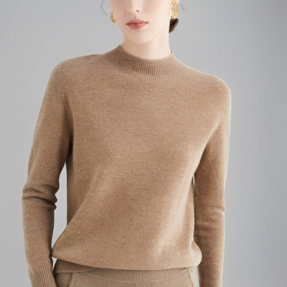 Chrystellene - Pull col roulé en cachemire douillet pour femmes