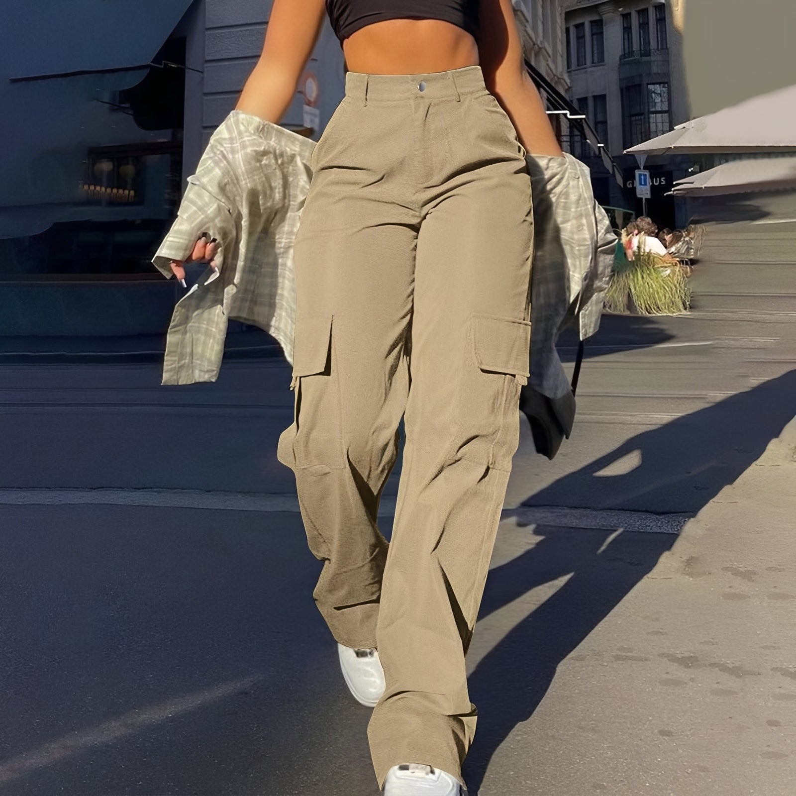 Sophie - Pantalon cargo décontracté à taille haute pour femmes