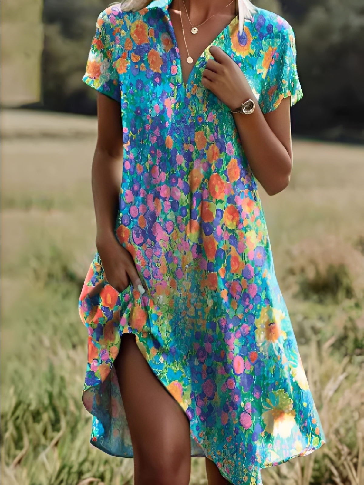 Gloria - Robe chic et éthique avec manches pour femmes