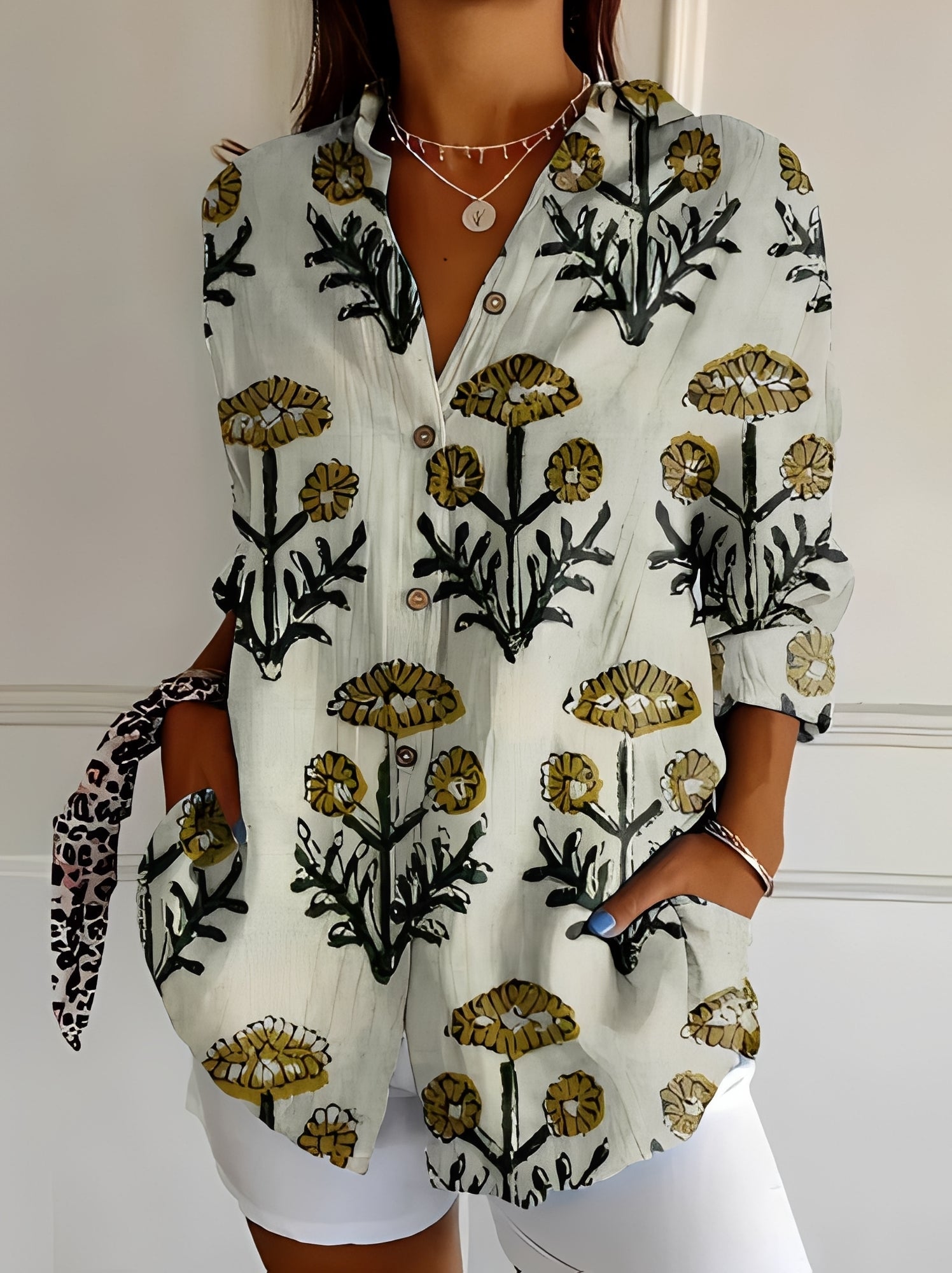 Jessica - Chemisier chic avec imprimé florale pour femmes