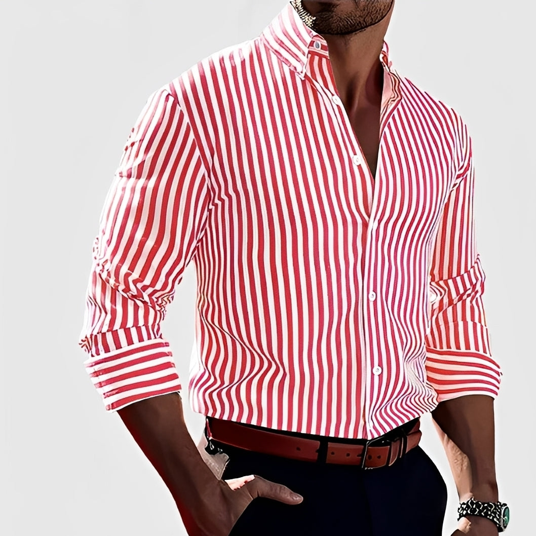 Robbins - Chemise décontractée rayée à manches longues