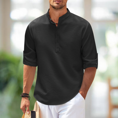 Cormac - Chemise en lin à longues manches pour hommes