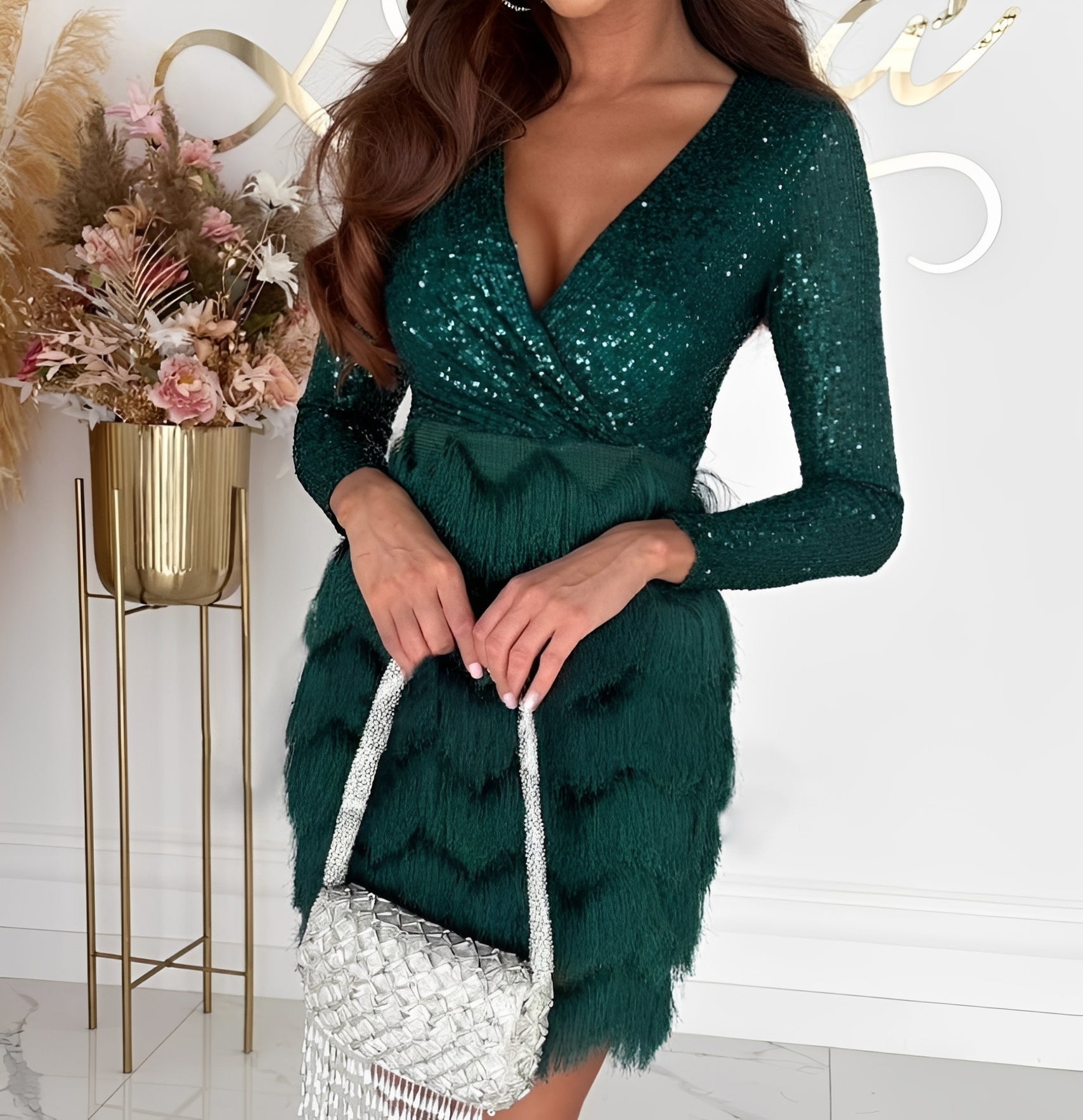 Isabelle - Petite robe à paillettes élégante