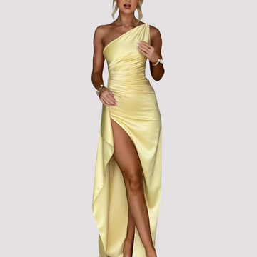 Claudia - Robe élégante asymétrique avec fente pour femmes