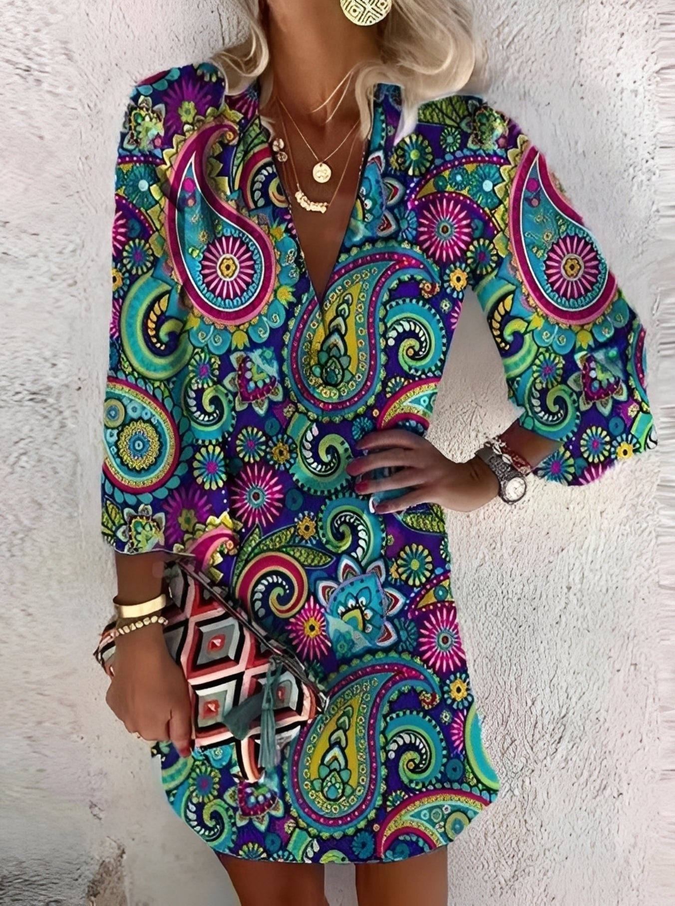 Shania - Robe mini boho chic pour femmes