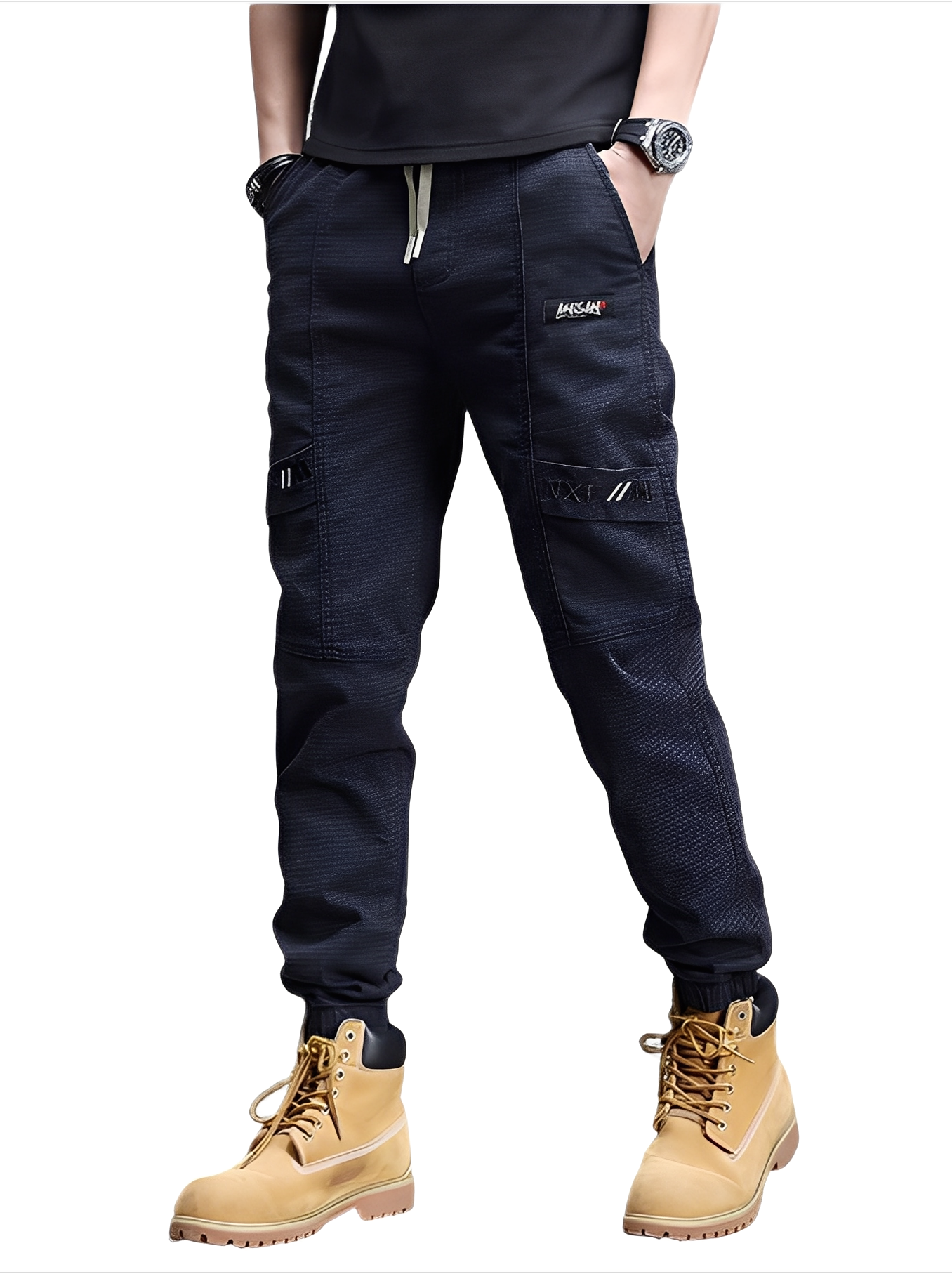 Alvin - Jogging moderne et extensible avec cordon pour hommes