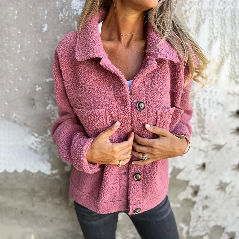 Eleanor - Manteau en laine contemporain avec col à revers pour femmes