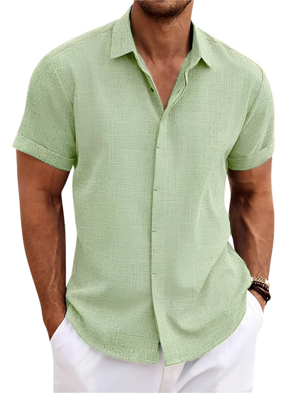 Jimmy - Kurzärmeliges Leinenhemd für Herren, lässiger Stil