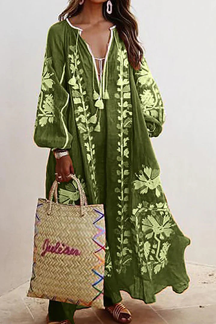 Nelia - Light Floral Summer Dress in Bohemian Style