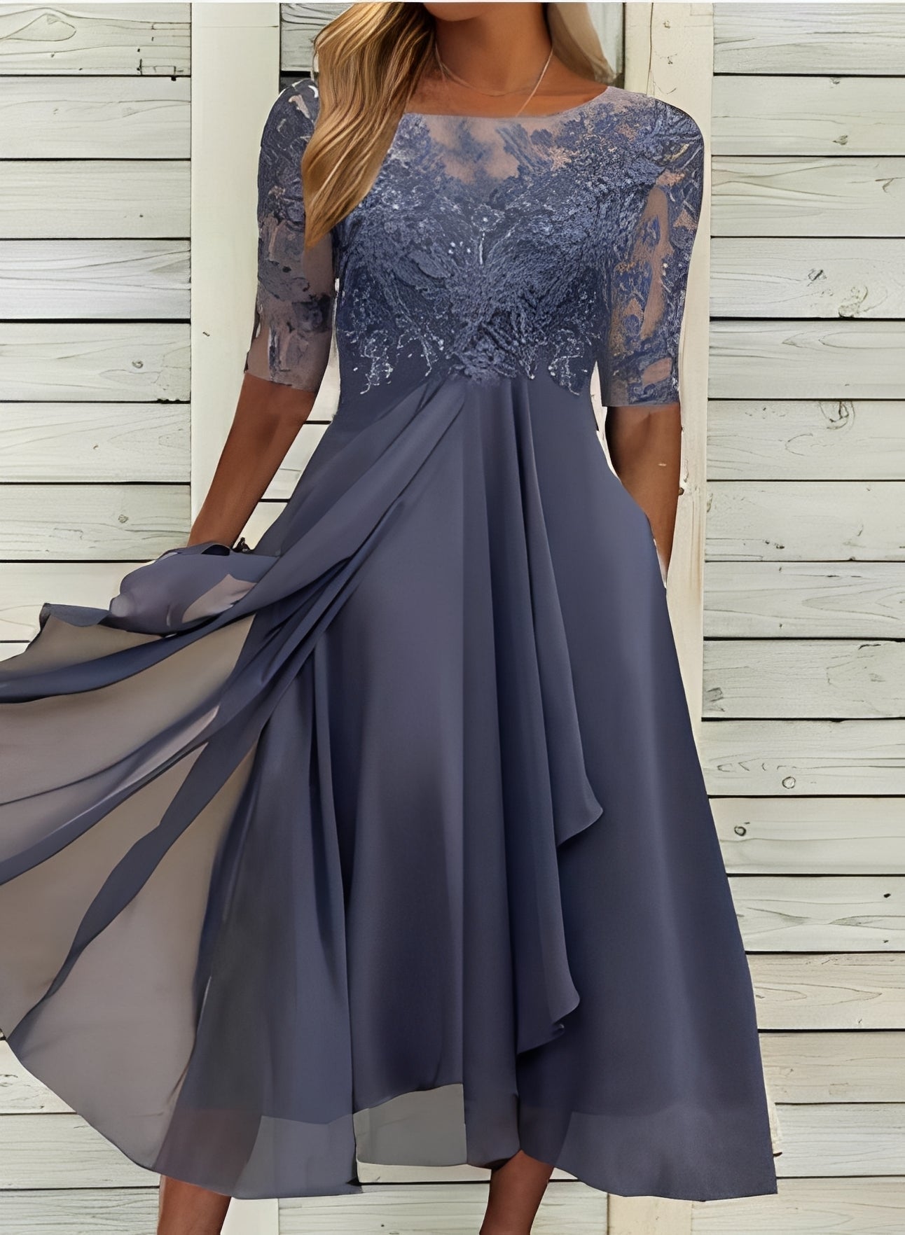 Lena – Robe midi pour femmes – Confort et élégance
