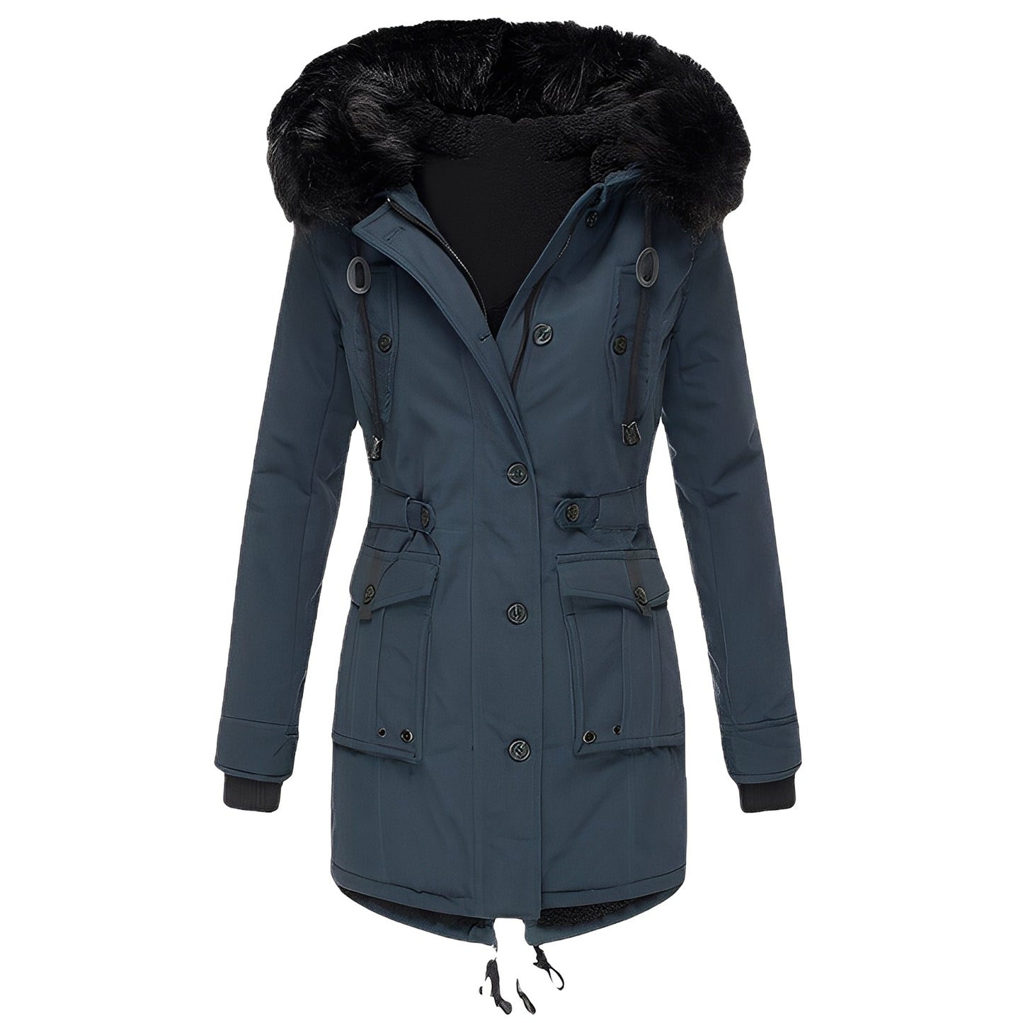 Elsie - Thick coat with hood and fleece lining for women