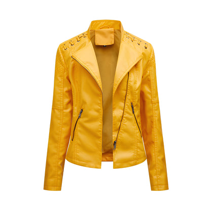 Inès - Elegant leather jacket for women