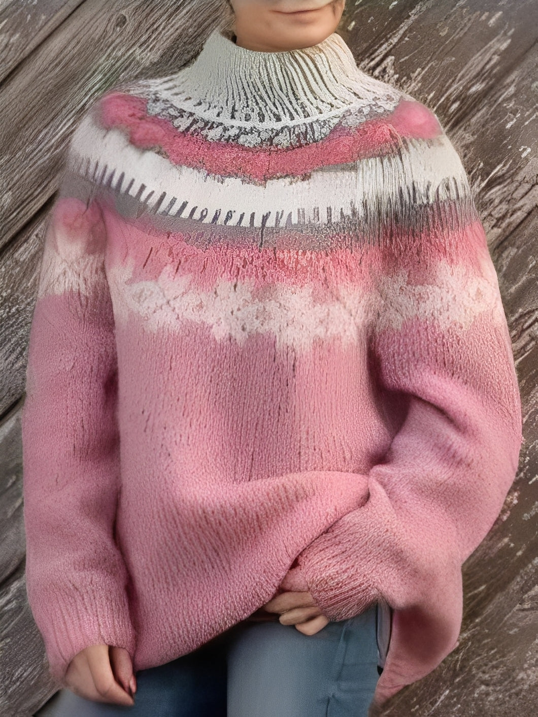 Lorine - Pull douillet avec motif chic pour femmes