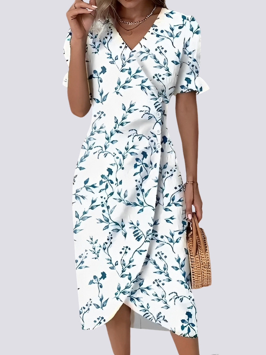 Fannie - Robe élégante à motif floral pour femmes