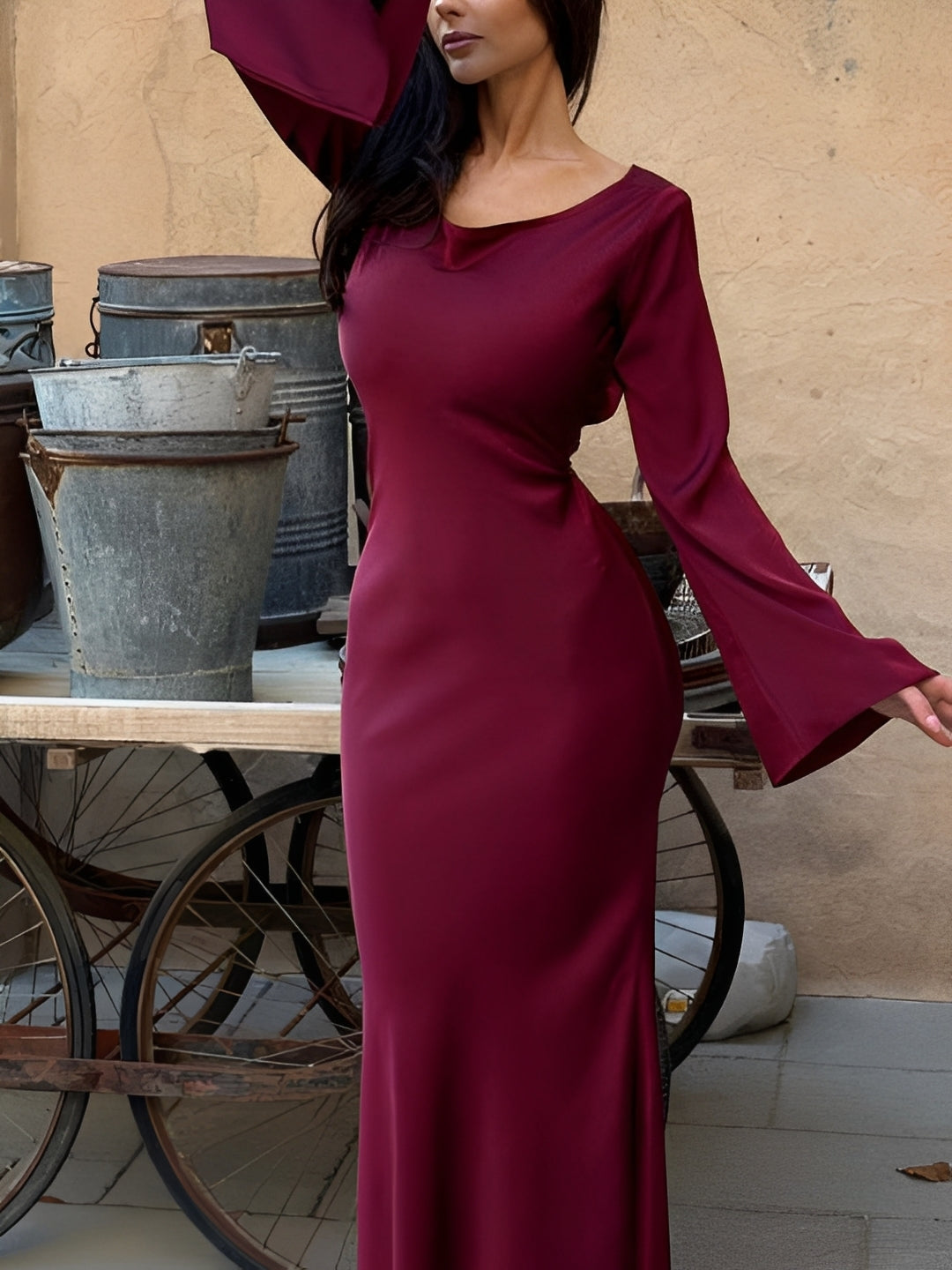 Josie - Robe Longue Décontractée avec Manches