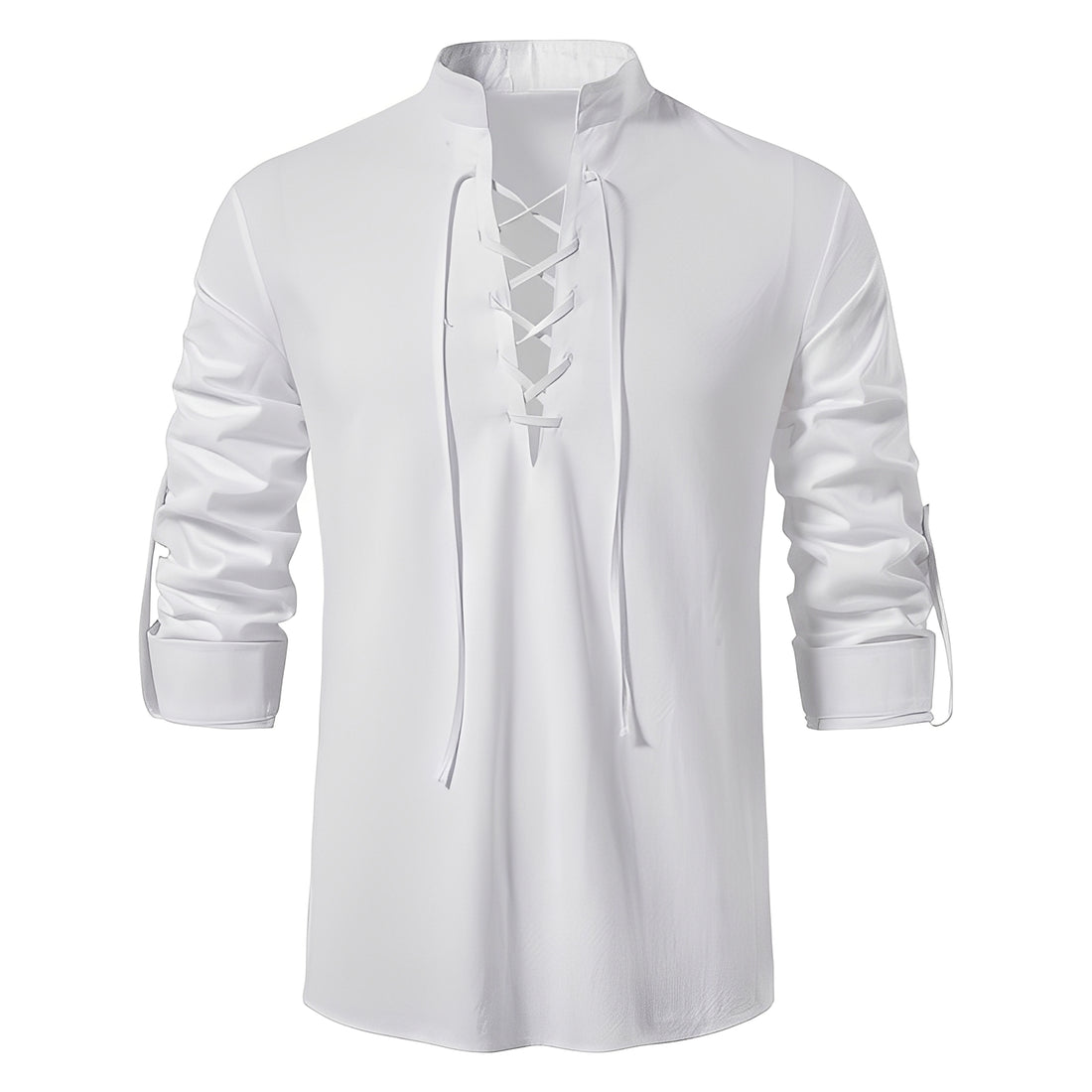 Josué - Chemise élégante à col en V et dentelle pour homme