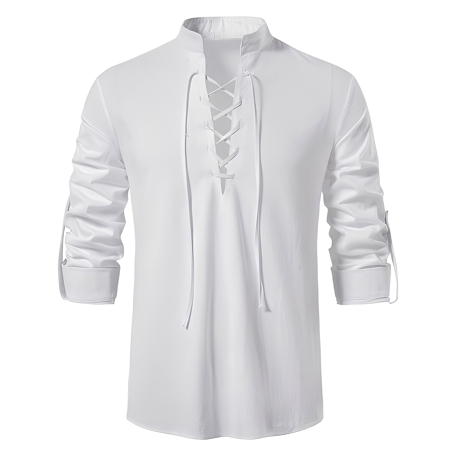 Josué - Chemise élégante à col en V et dentelle pour homme