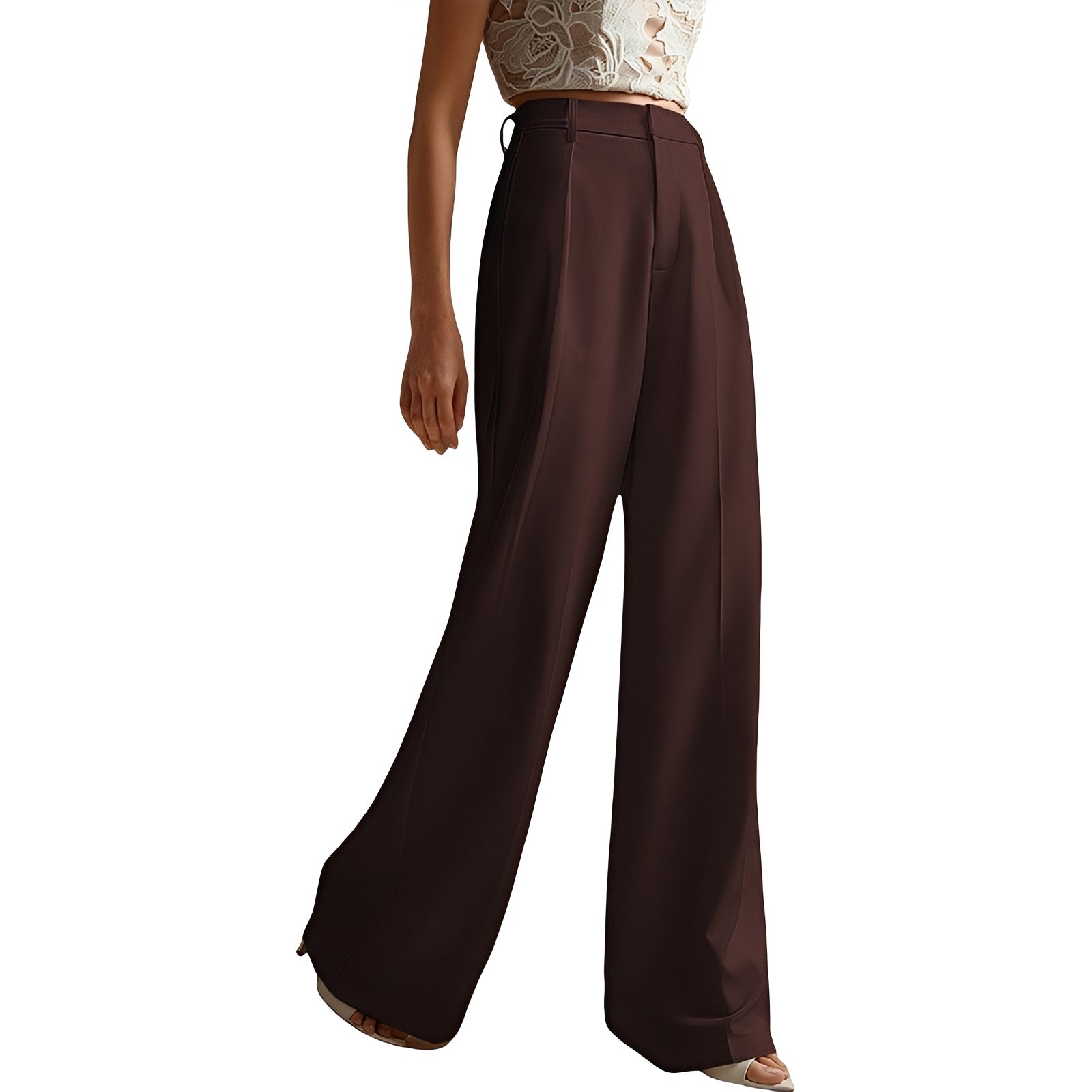 Elaida - Pantalon Décontracté à Jambes Larges