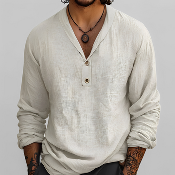 Reymart - Chemise d'été tendance à col en V pour homme
