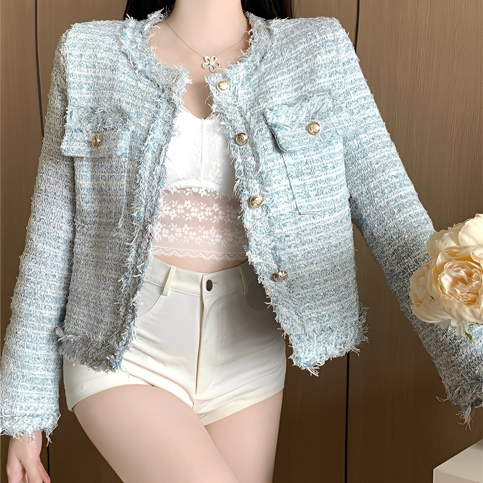 Rexanne - Blazer chic et court avec poches pour femmes