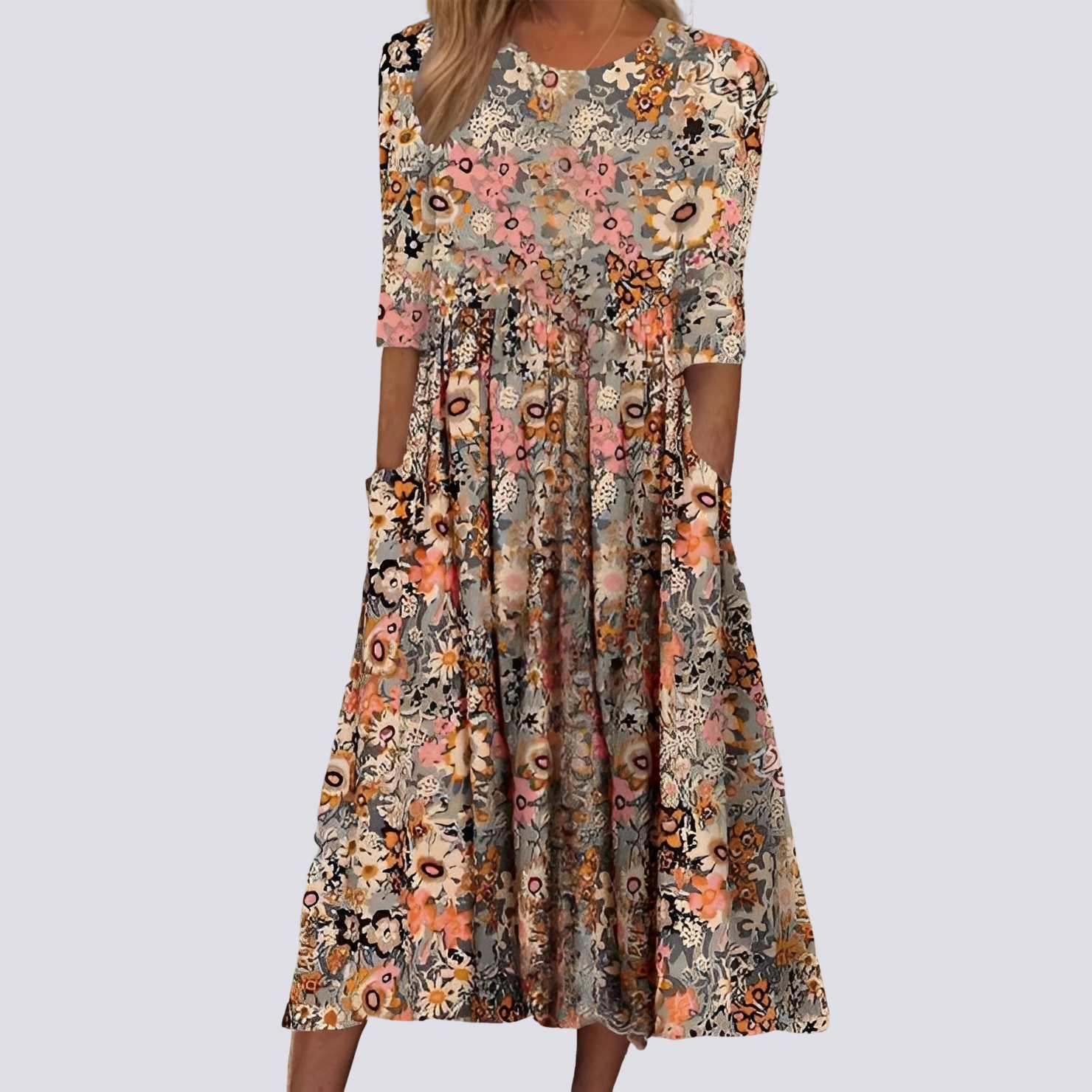 Lucie - Robe longue fleurie chic