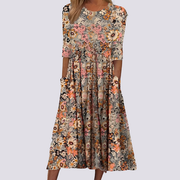Lucie - Robe longue fleurie chic