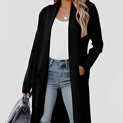 Chantal - Cardigan long en tweed décontracté pour femmes