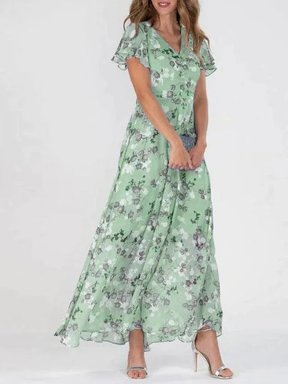 Victoria – Long summer dress with floral print