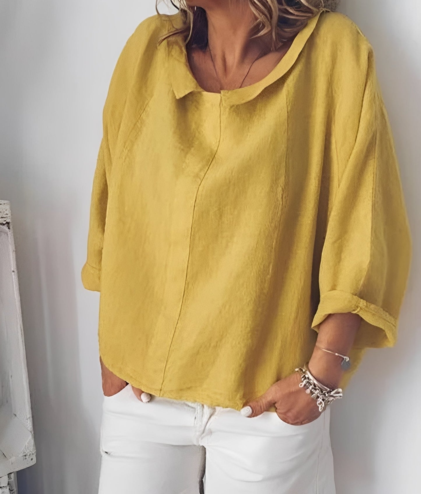 Lillian - Blouse confortable avec col à revers pour femmes