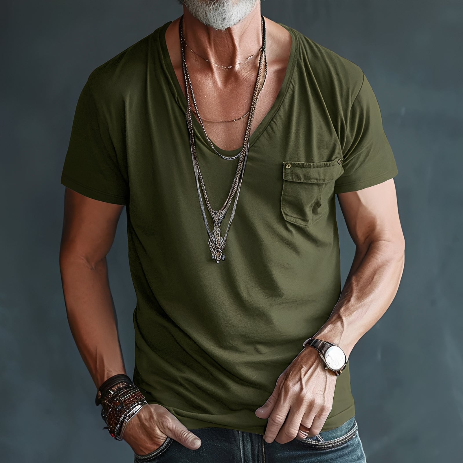 Eddie – T-shirt homme – coupe ample et décontractée