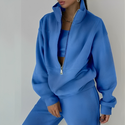 Mélissa - Lässiges zweiteiliges weites Set aus Fleece