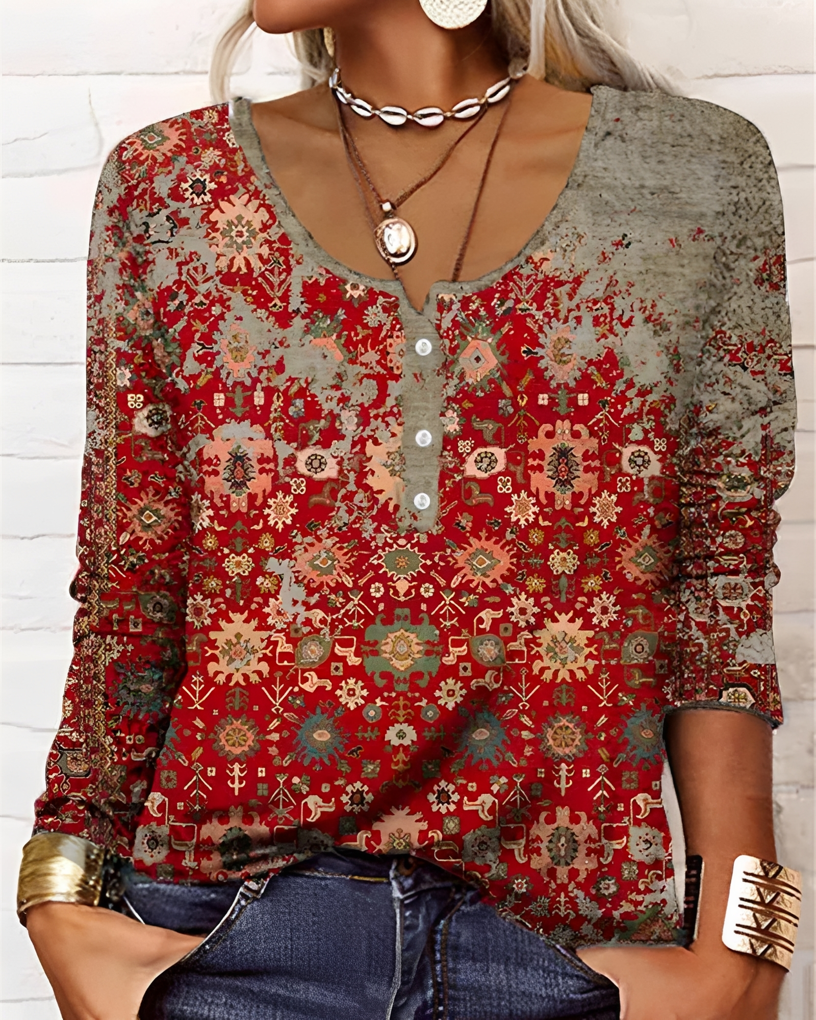 Alejandra - Blouse Élégante à Demi-Boutons