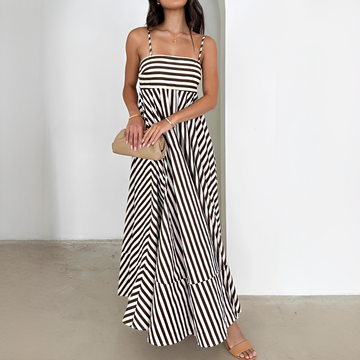 Lerra - Robe Longue Plissée à Rayures