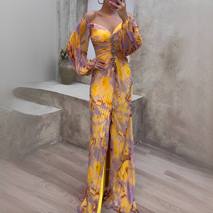 Elmira - Elegantes Kleid mit V-Ausschnitt für Damen