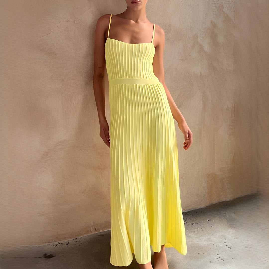 Pheobie - Robe Midi Plissée Élégante