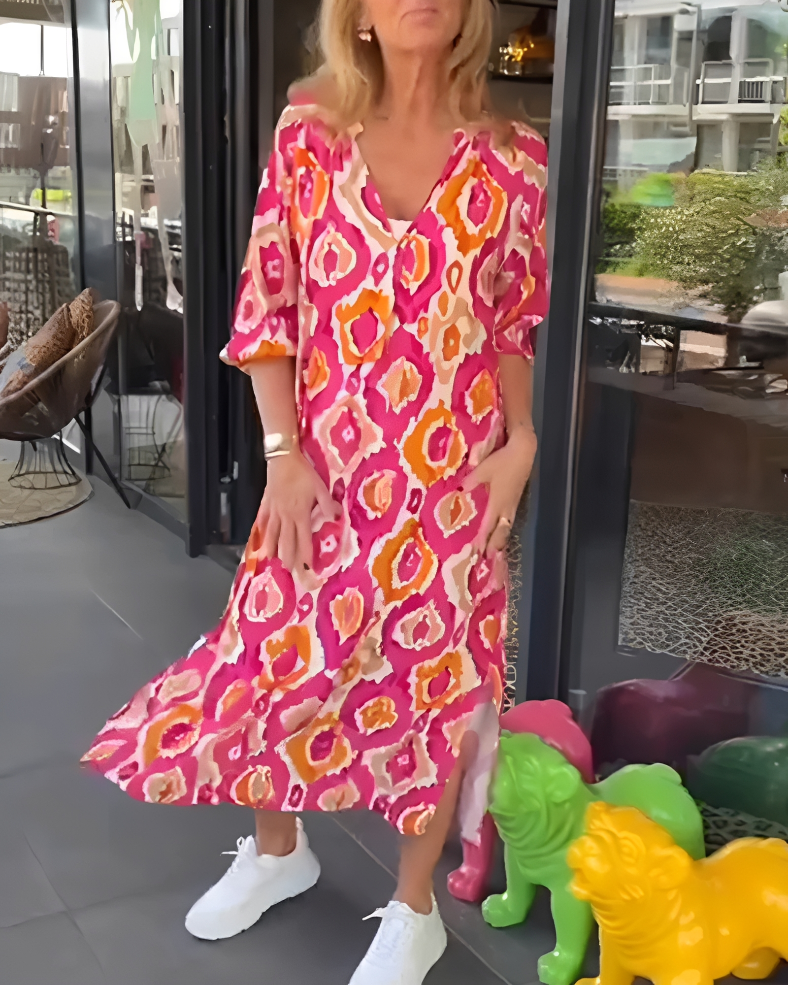 Rachael - Robe Midi Élégante à Col en V
